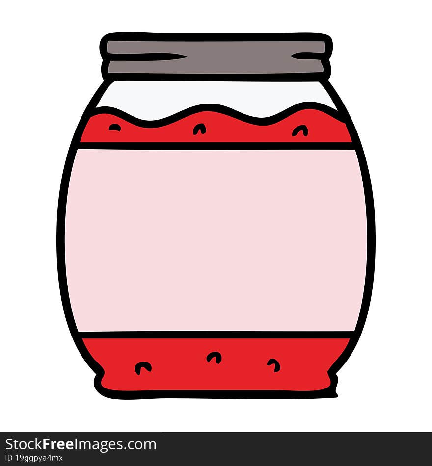 cartoon doodle of a strawberry jam