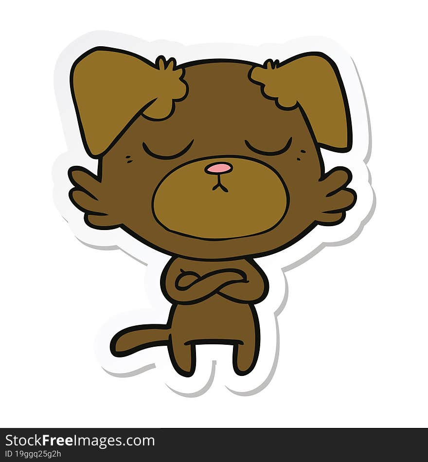 sticker of a cute cartoon dog