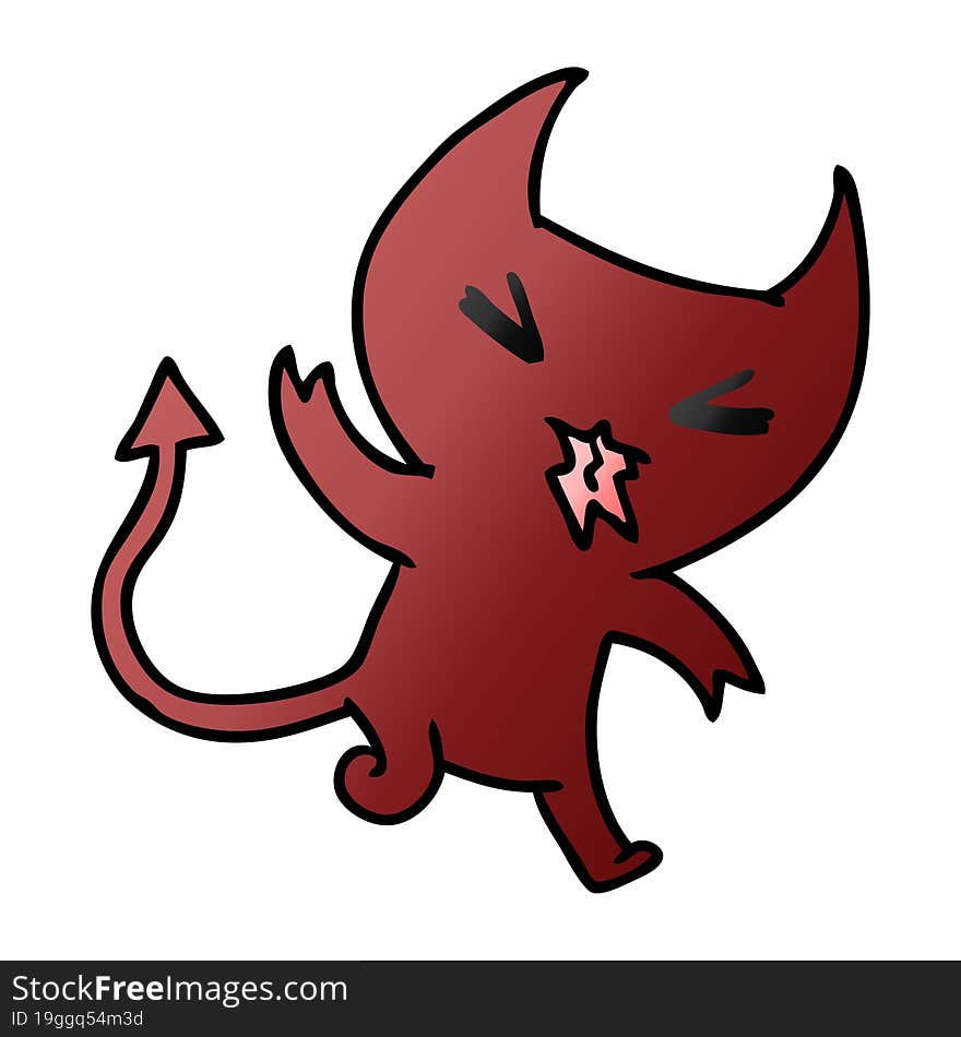 gradient cartoon illustration of a kawaii cute demon. gradient cartoon illustration of a kawaii cute demon