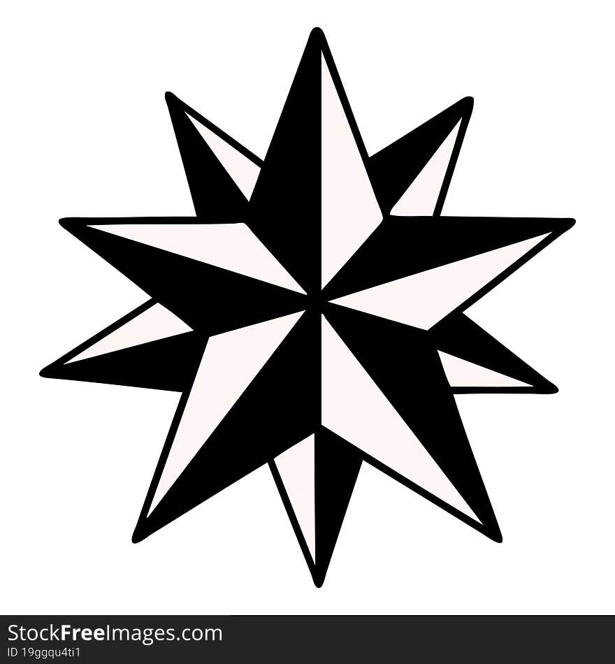 traditional tattoo of a star