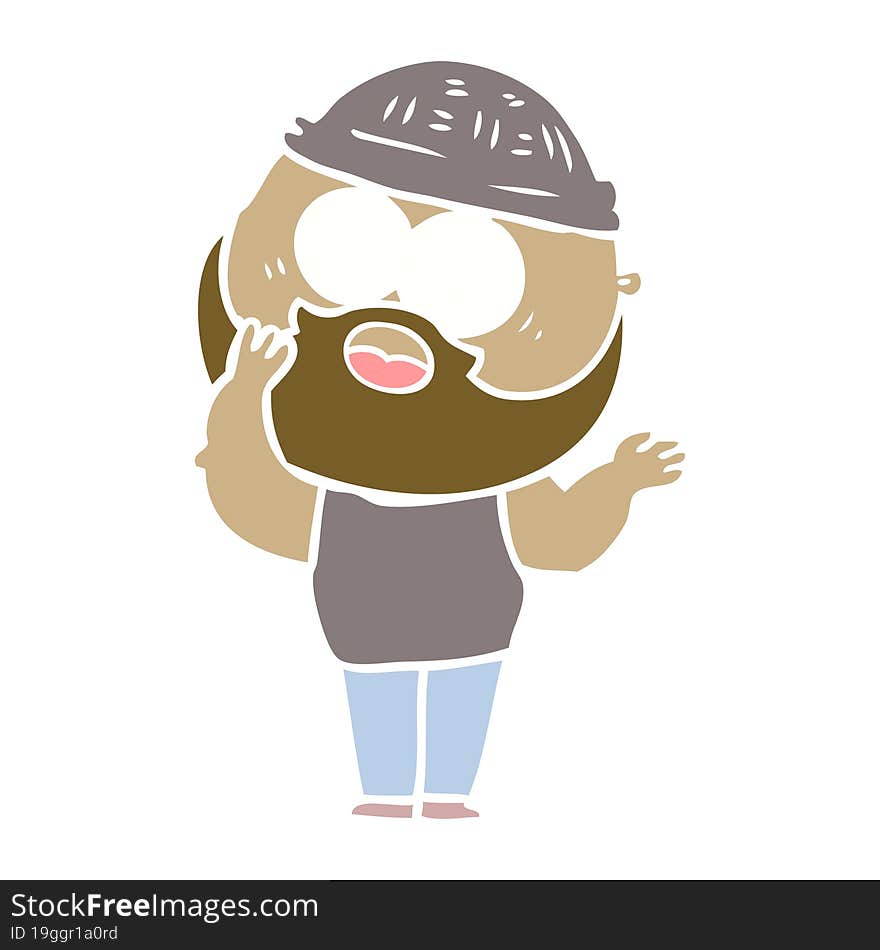 flat color style cartoon bearded man