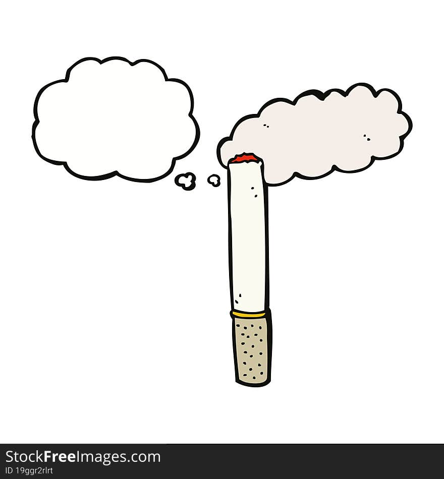 Cartoon Cigarette With Thought Bubble