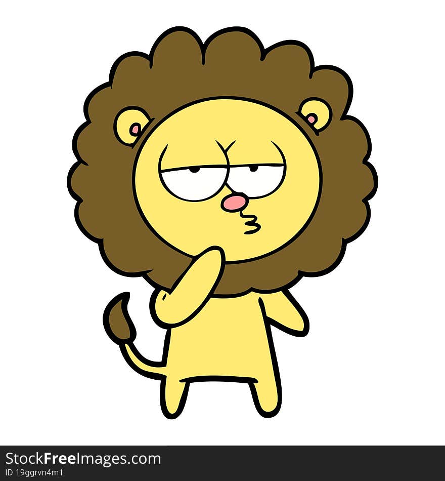 cartoon tired lion. cartoon tired lion