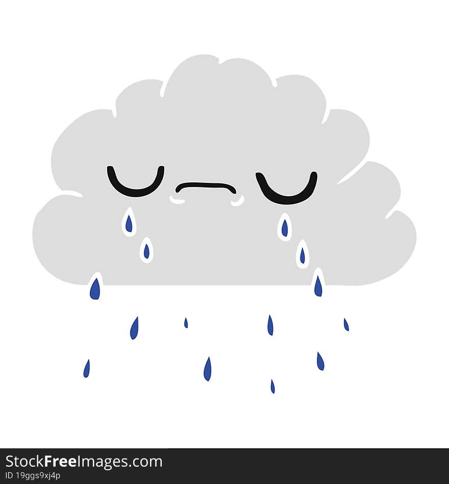 cartoon of cute crying cloud