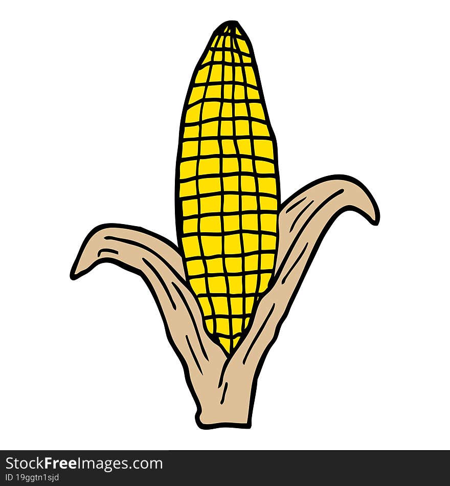 cartoon doodle corn on cob