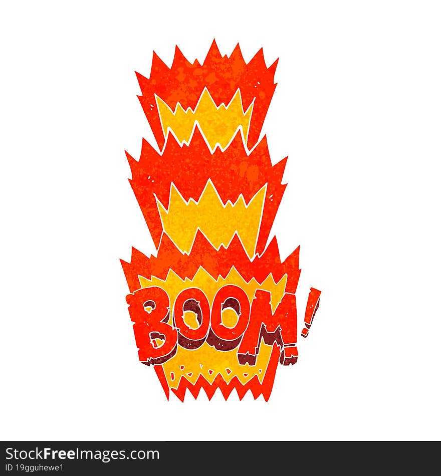 retro cartoon boom symbol