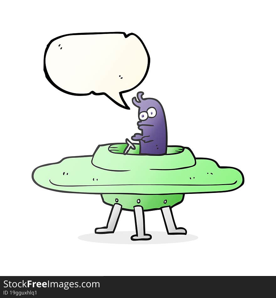 speech bubble cartoon flying saucer