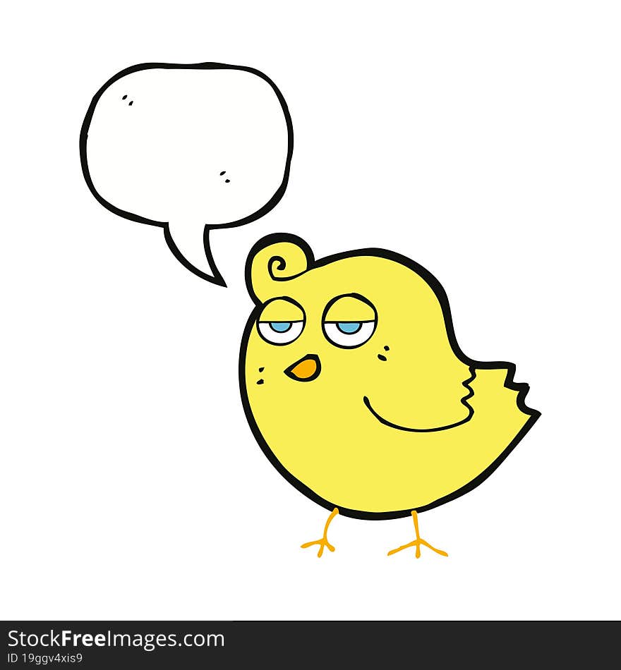 cartoon bird with speech bubble