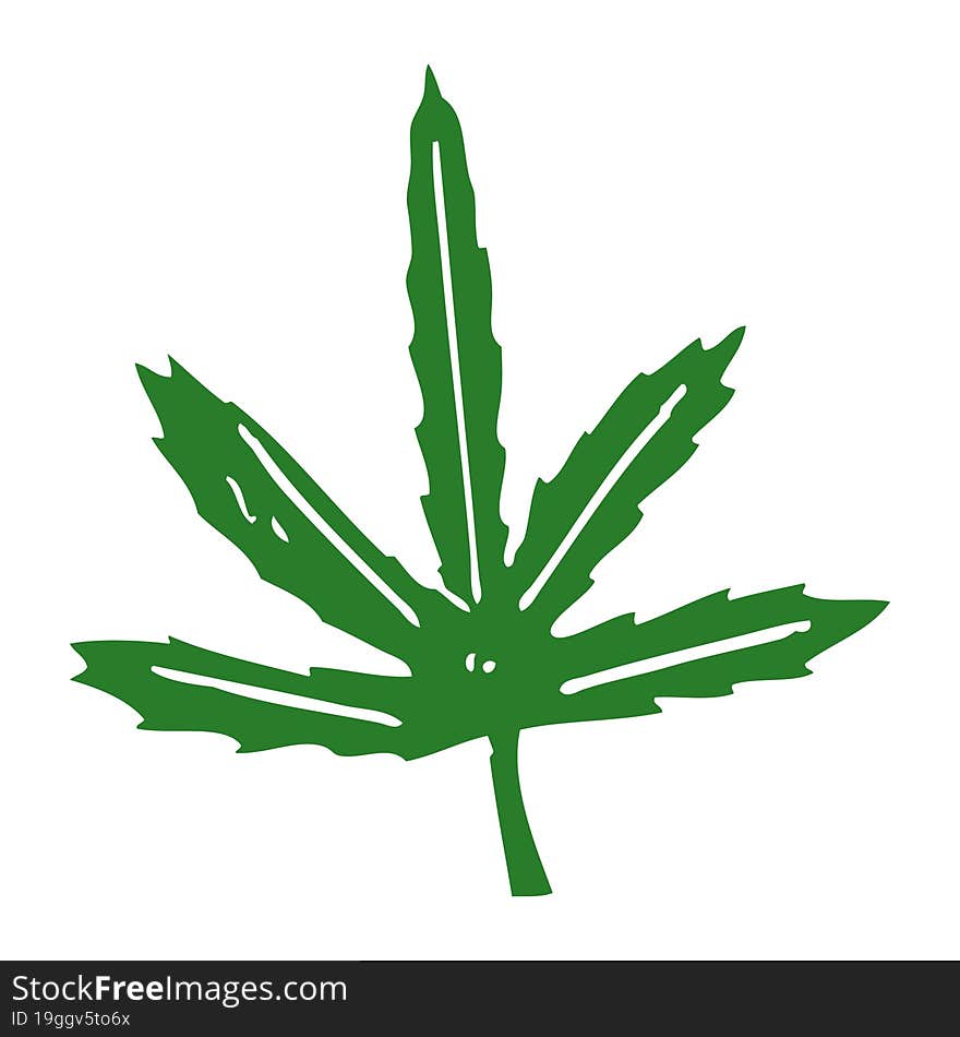 cartoon doodle marijuana leaf