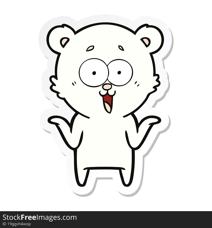 sticker of a laughing teddy  bear cartoon