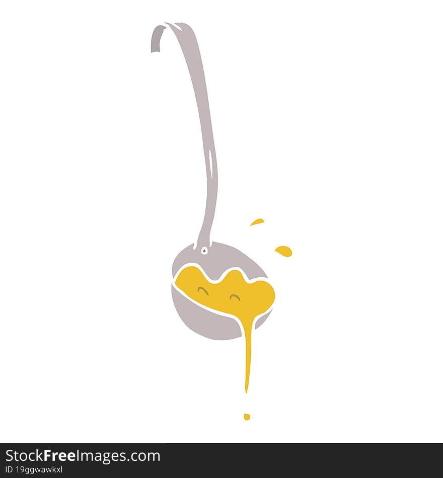 Flat Color Style Cartoon Ladle Of Soup