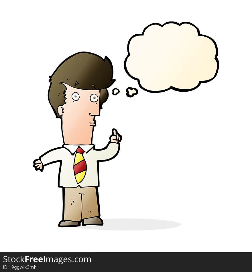 Cartoon Man With Question With Thought Bubble