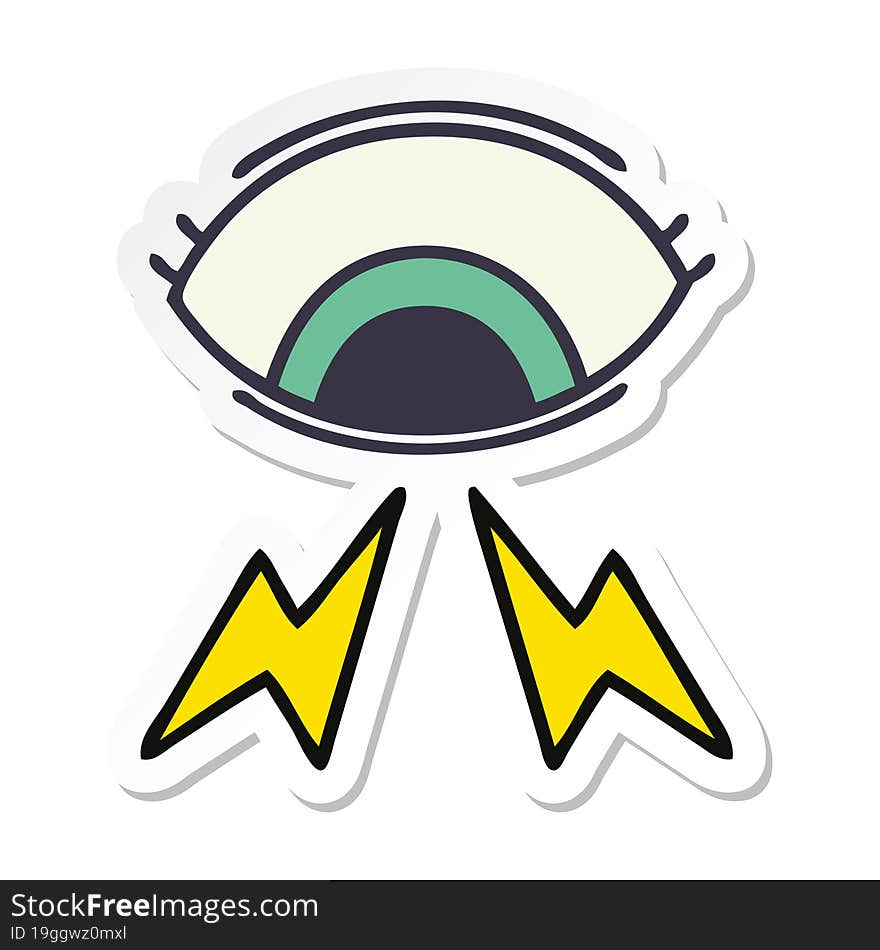 sticker of a cute cartoon mystic eye