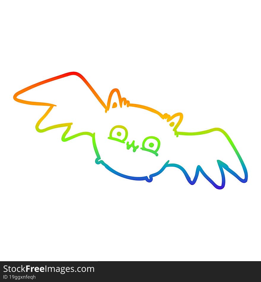 rainbow gradient line drawing vampire halloween bat