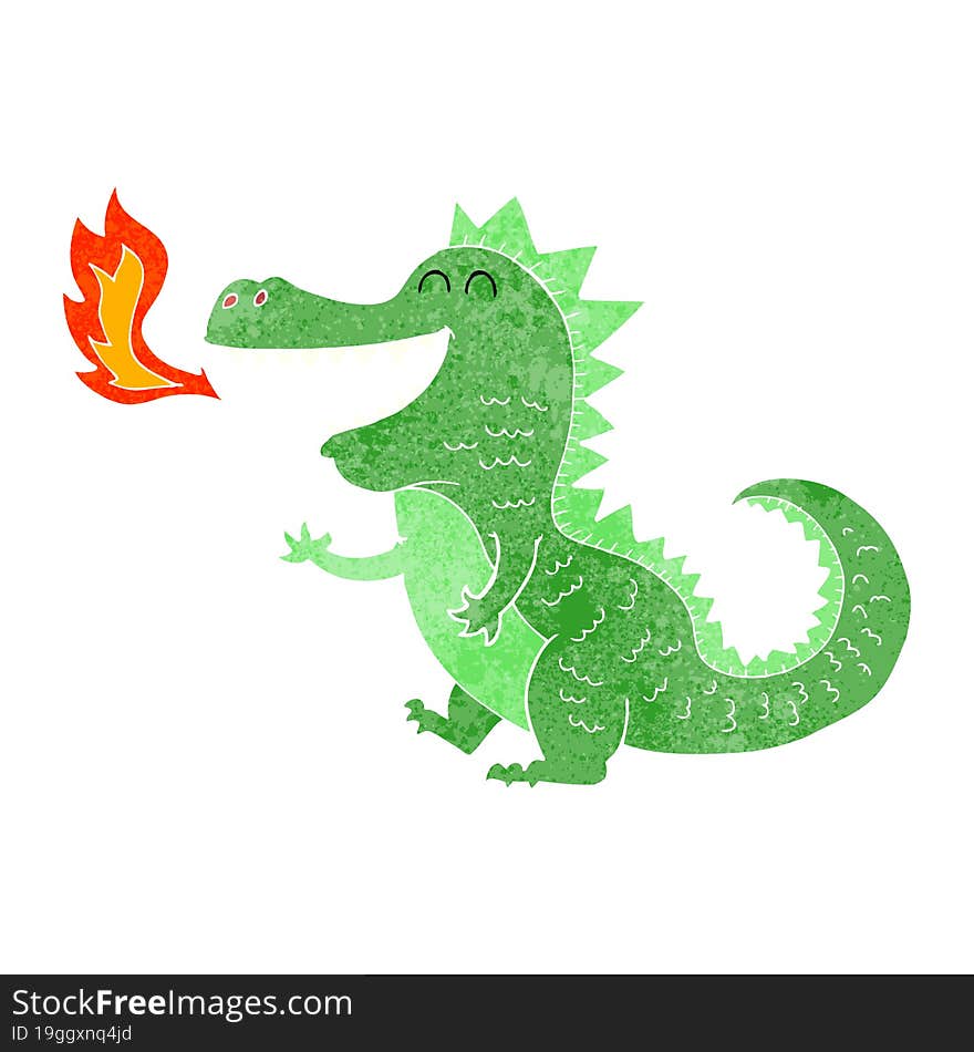 cartoon fire breathing dragon