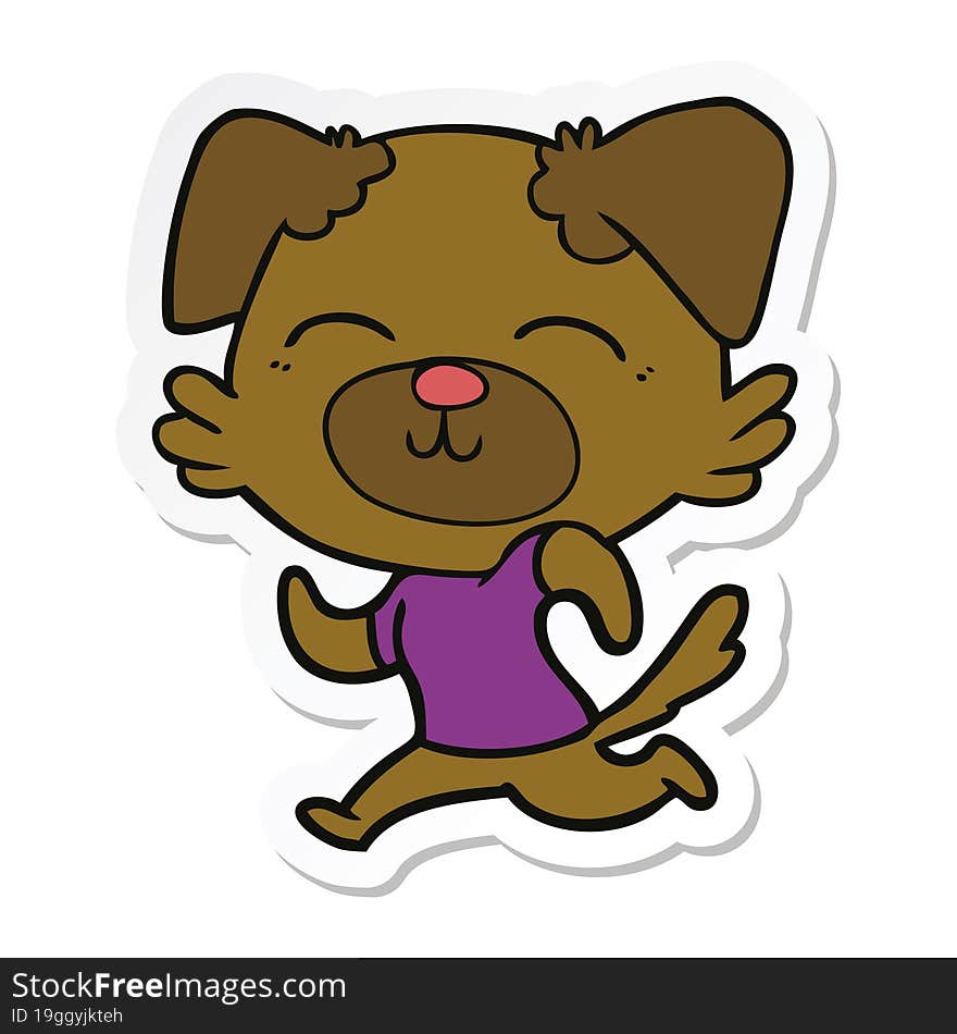 sticker of a cartoon dog