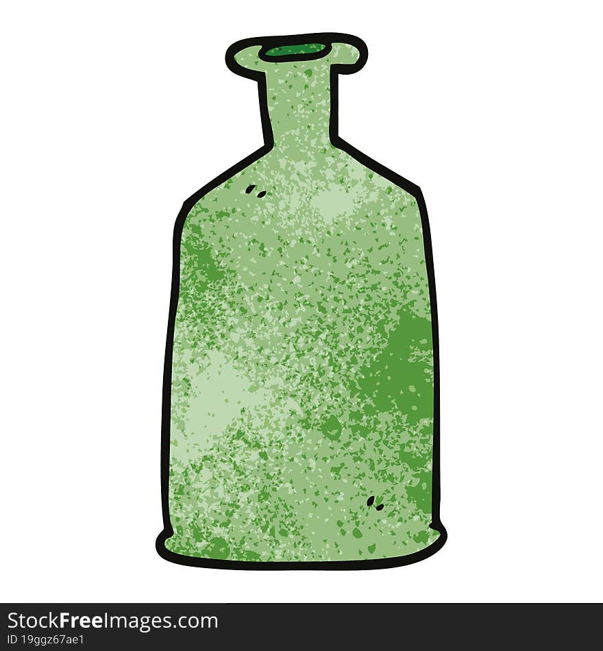 cartoon doodle green bottle