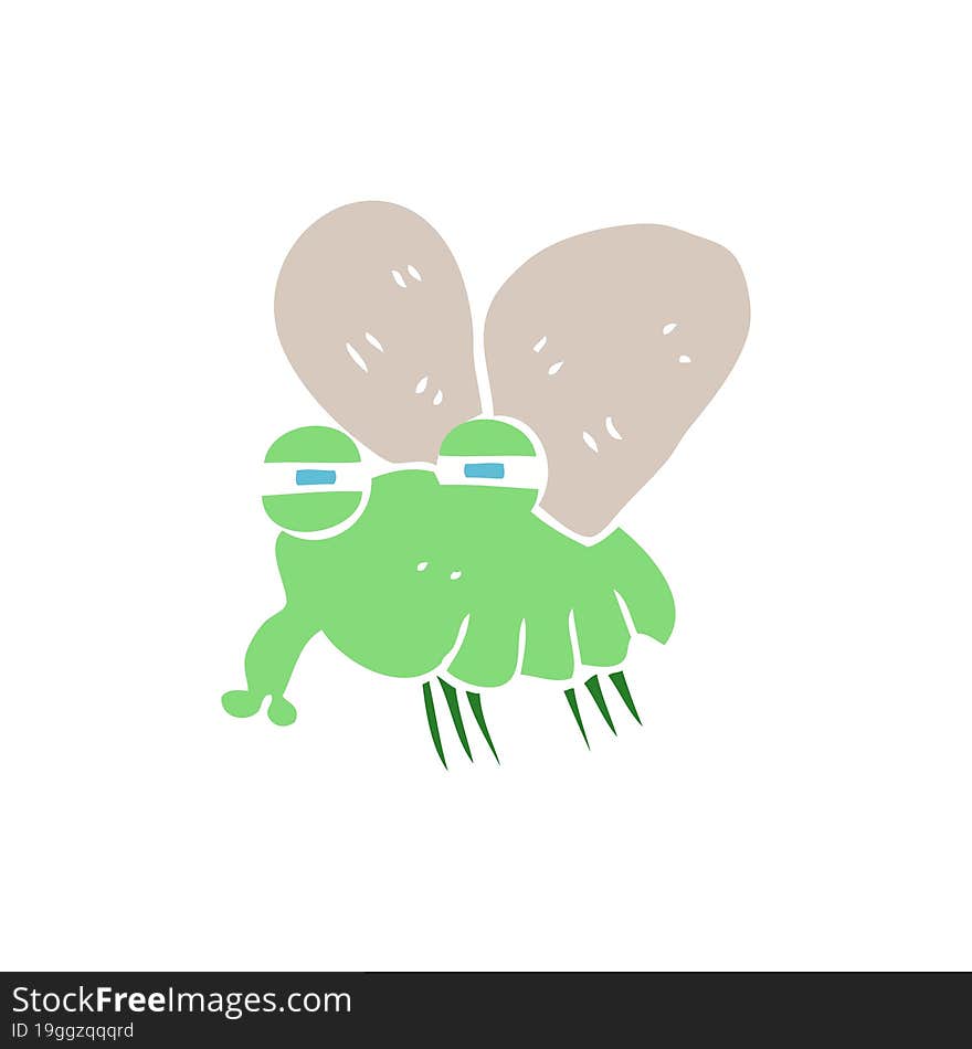 flat color illustration of fly. flat color illustration of fly