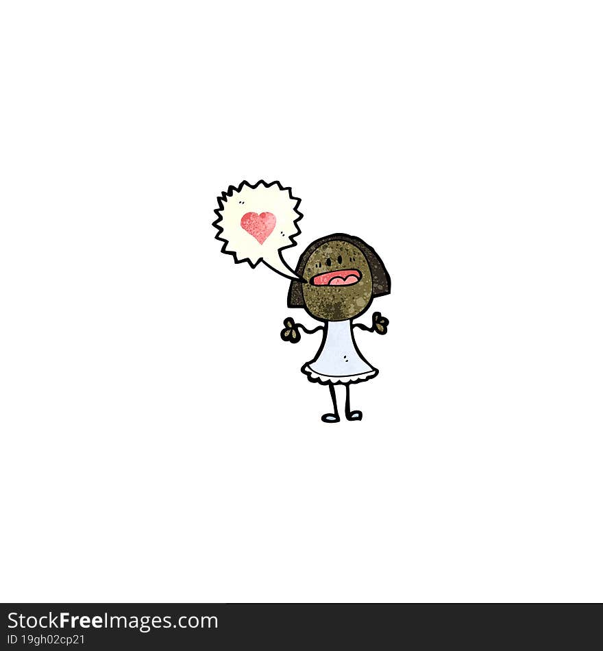 cartoon woman in love