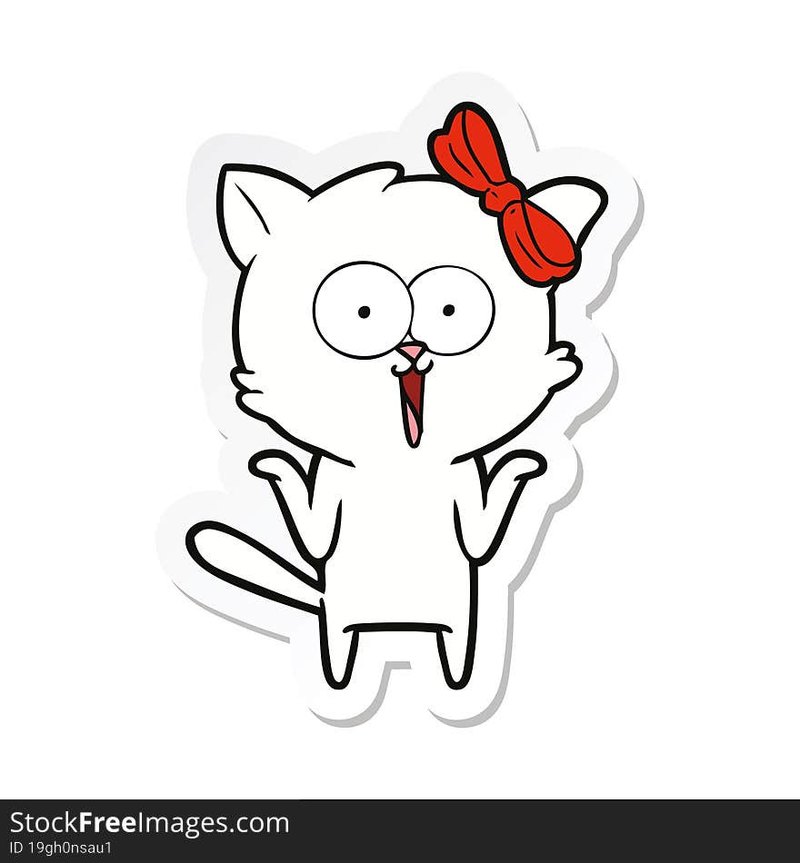 Sticker Of A Cartoon Cat