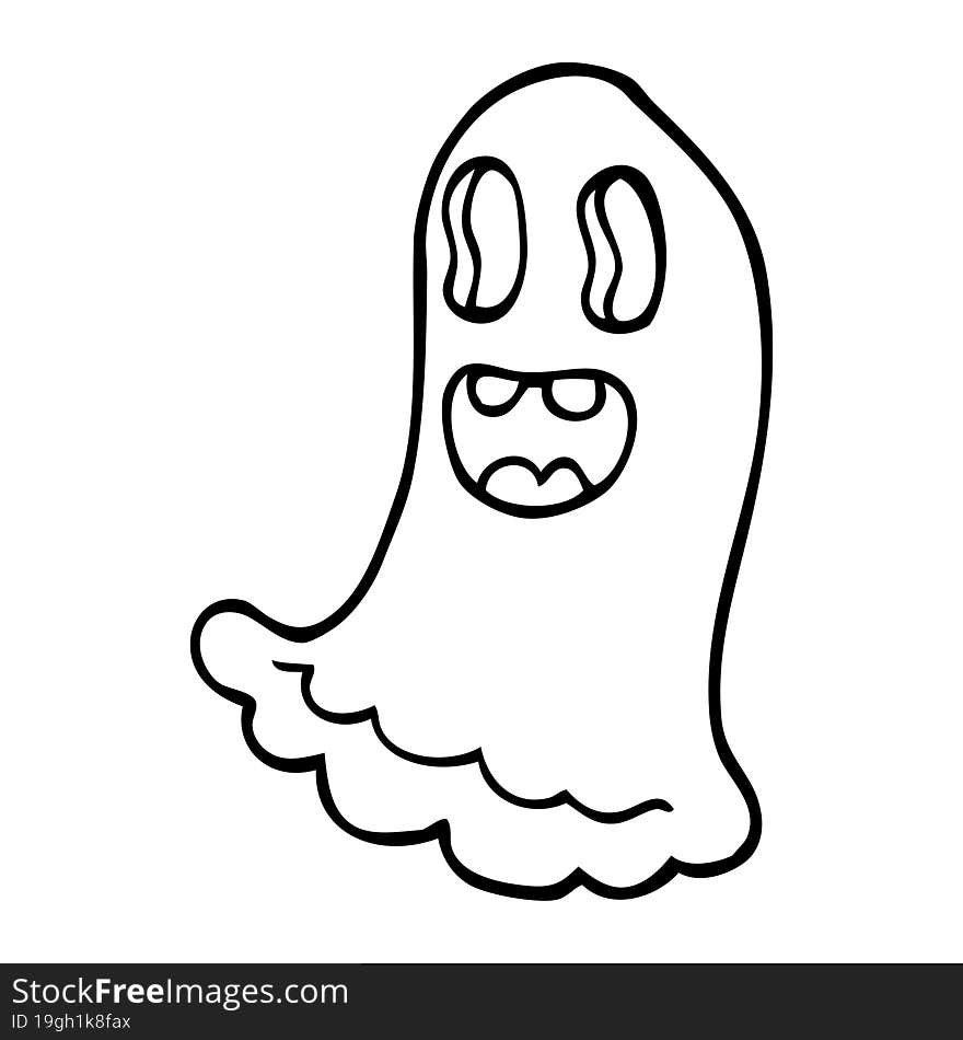 line drawing cartoon spooky ghost