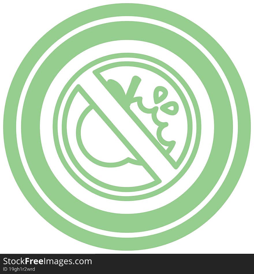 No Healthy Food Circular Icon