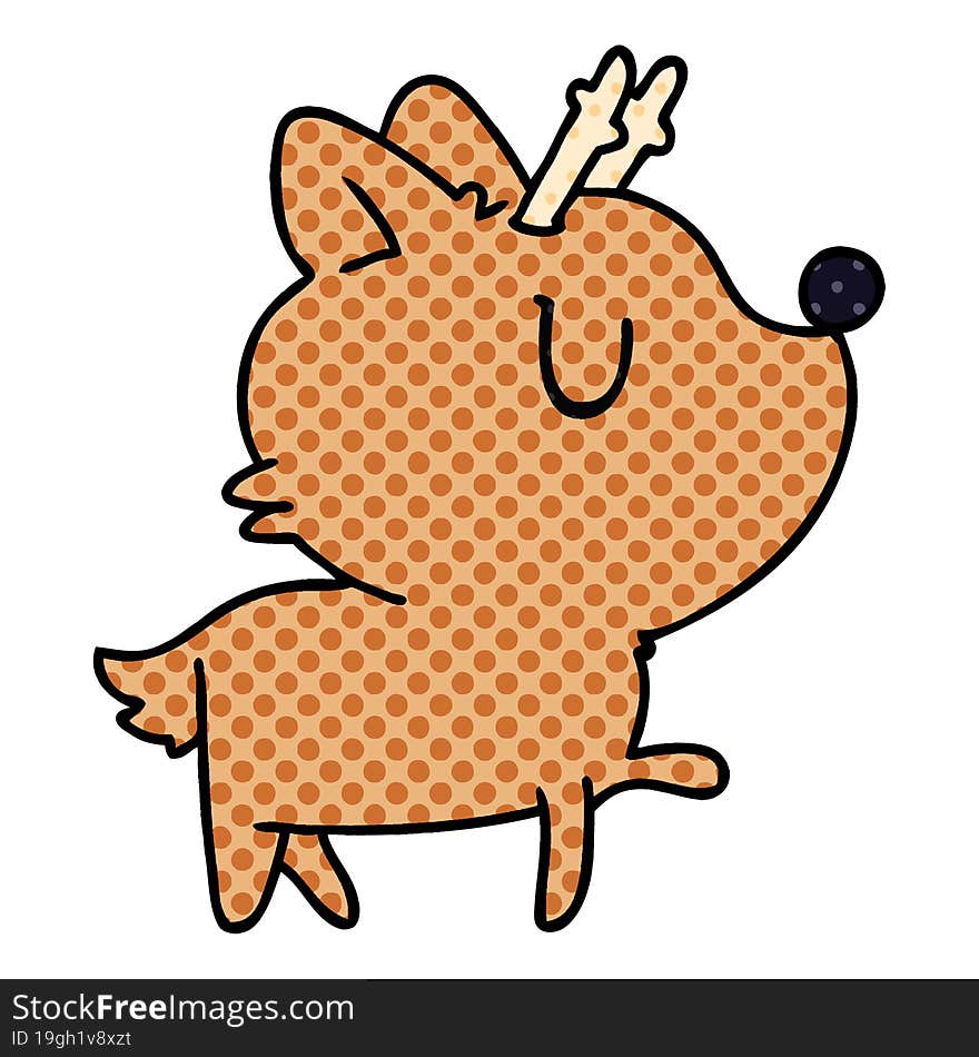 cartoon of  kawaii cute deer