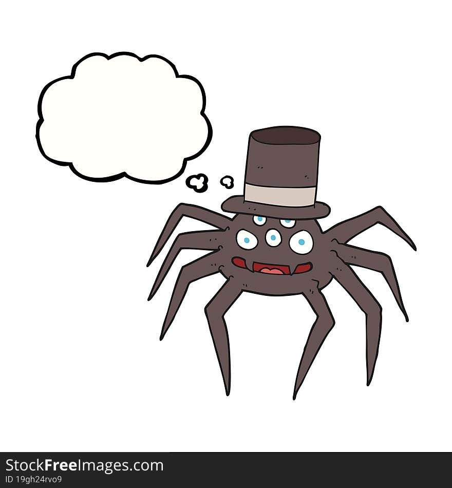 thought bubble cartoon halloween spider