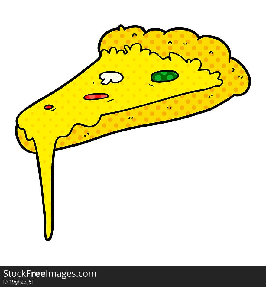 cartoon slice of pizza. cartoon slice of pizza