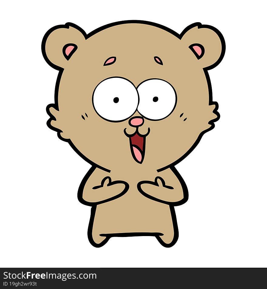 laughing teddy  bear cartoon. laughing teddy  bear cartoon