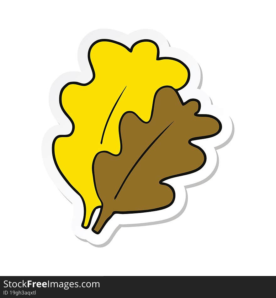 sticker of a fall leaves cartoon