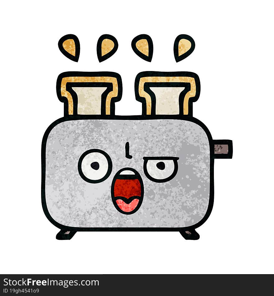 retro grunge texture cartoon of a of a toaster