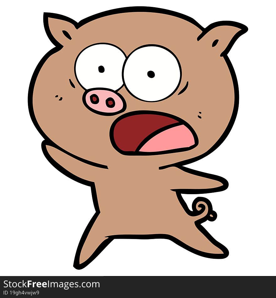 cartoon pig shouting. cartoon pig shouting