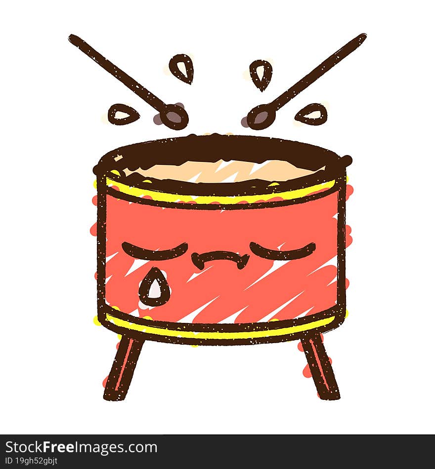 Crying Drum Chalk Drawing