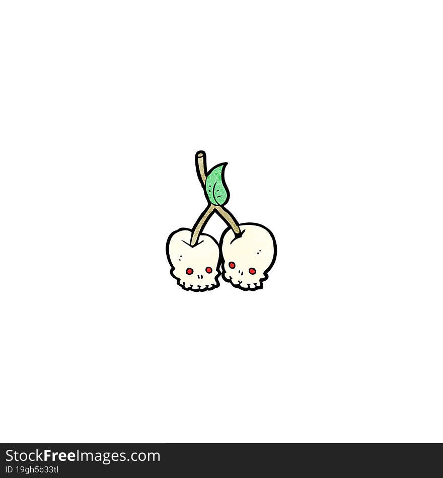 skull cherries cartoon