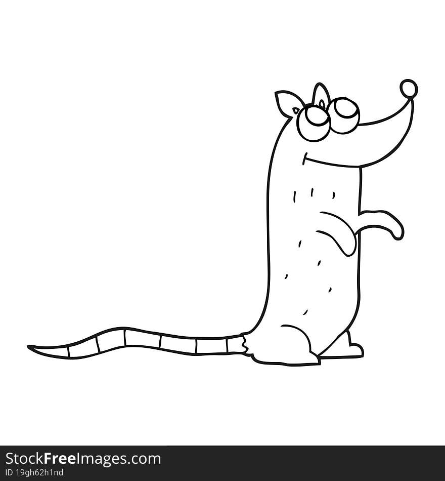 black and white cartoon rat