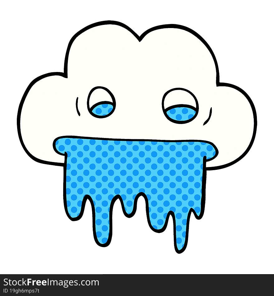 cartoon doodle rain cloud