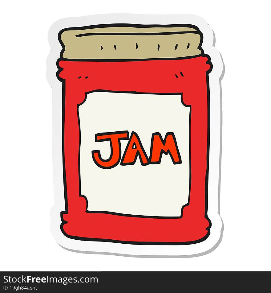 sticker of a cartoon jam jar