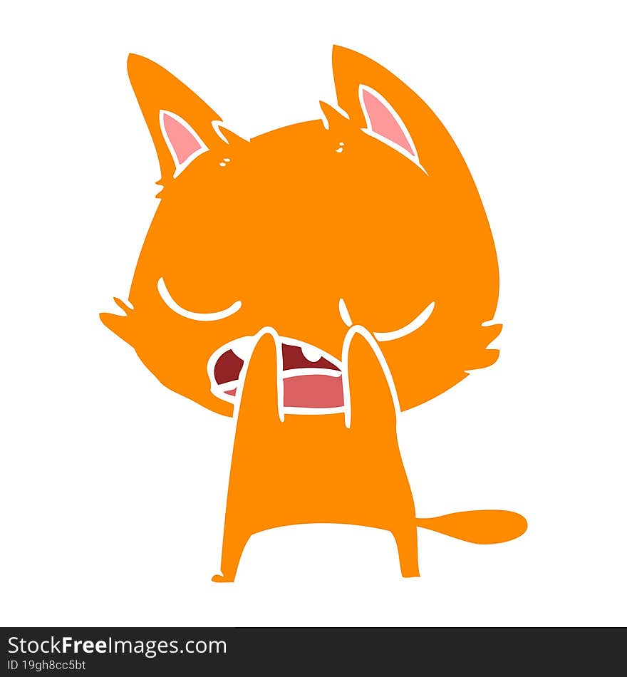 talking cat flat color style cartoon