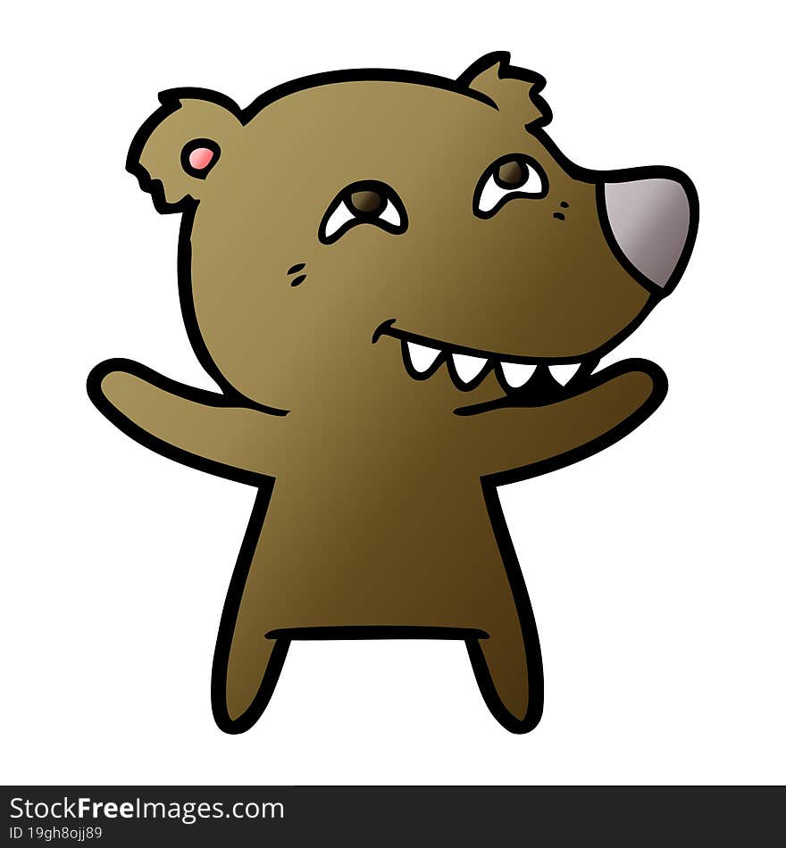 cartoon bear showing teeth. cartoon bear showing teeth