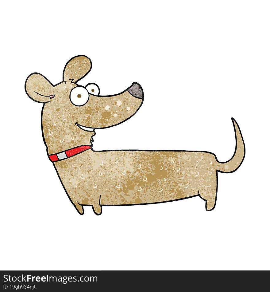 Textured Cartoon Happy Dog