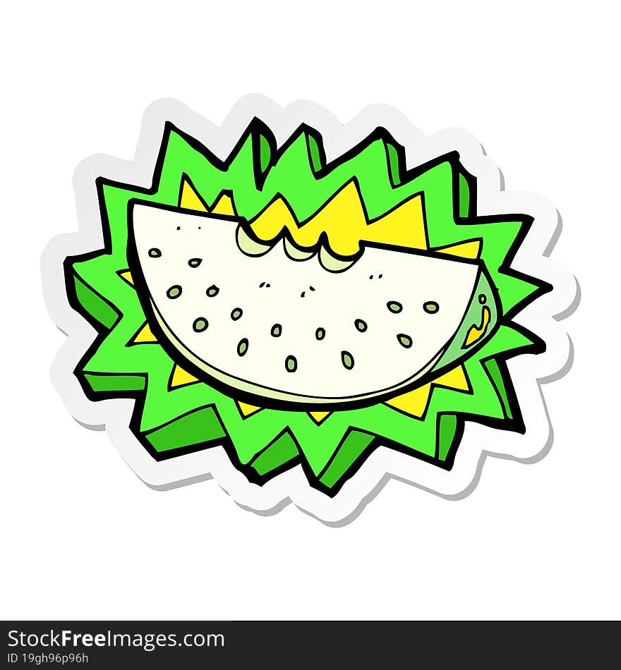 Sticker Of A Cartoon Melon Slice