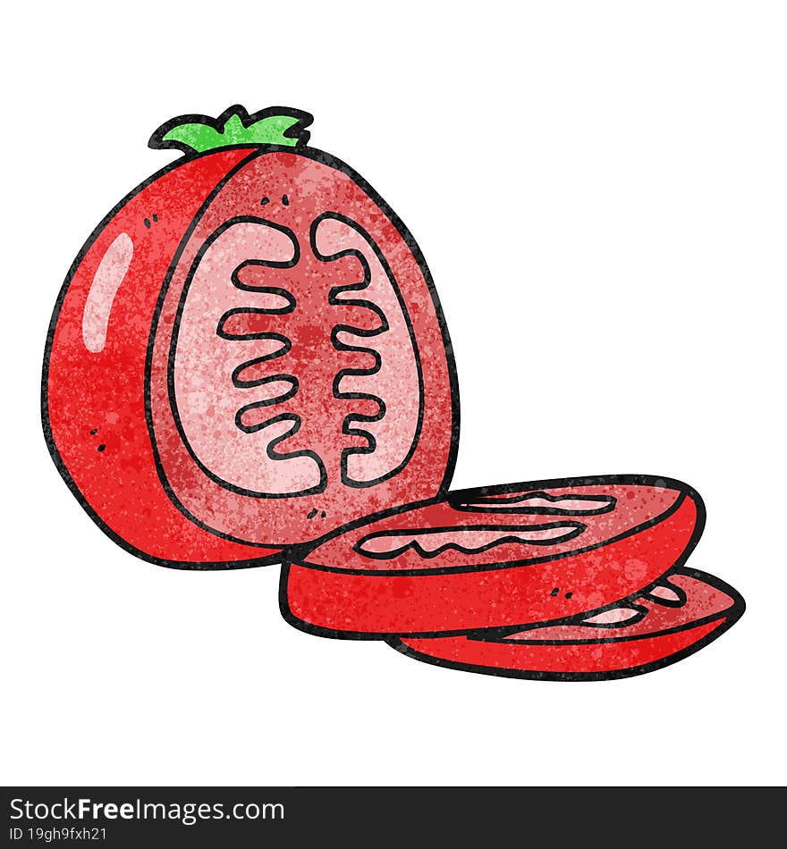 textured cartoon sliced tomato