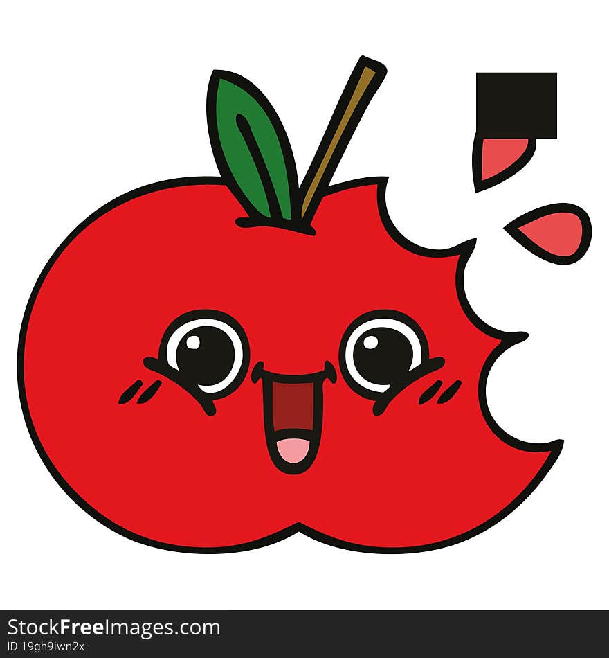 cute cartoon of a red apple. cute cartoon of a red apple