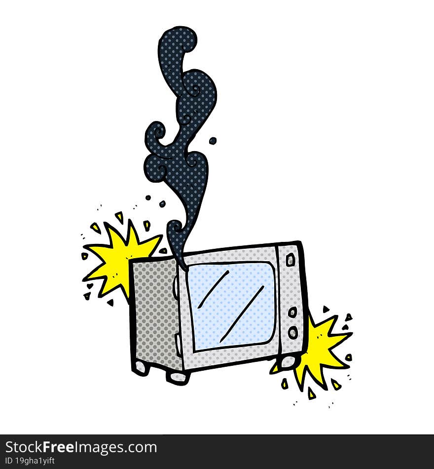 Cartoon Exploding Microwave