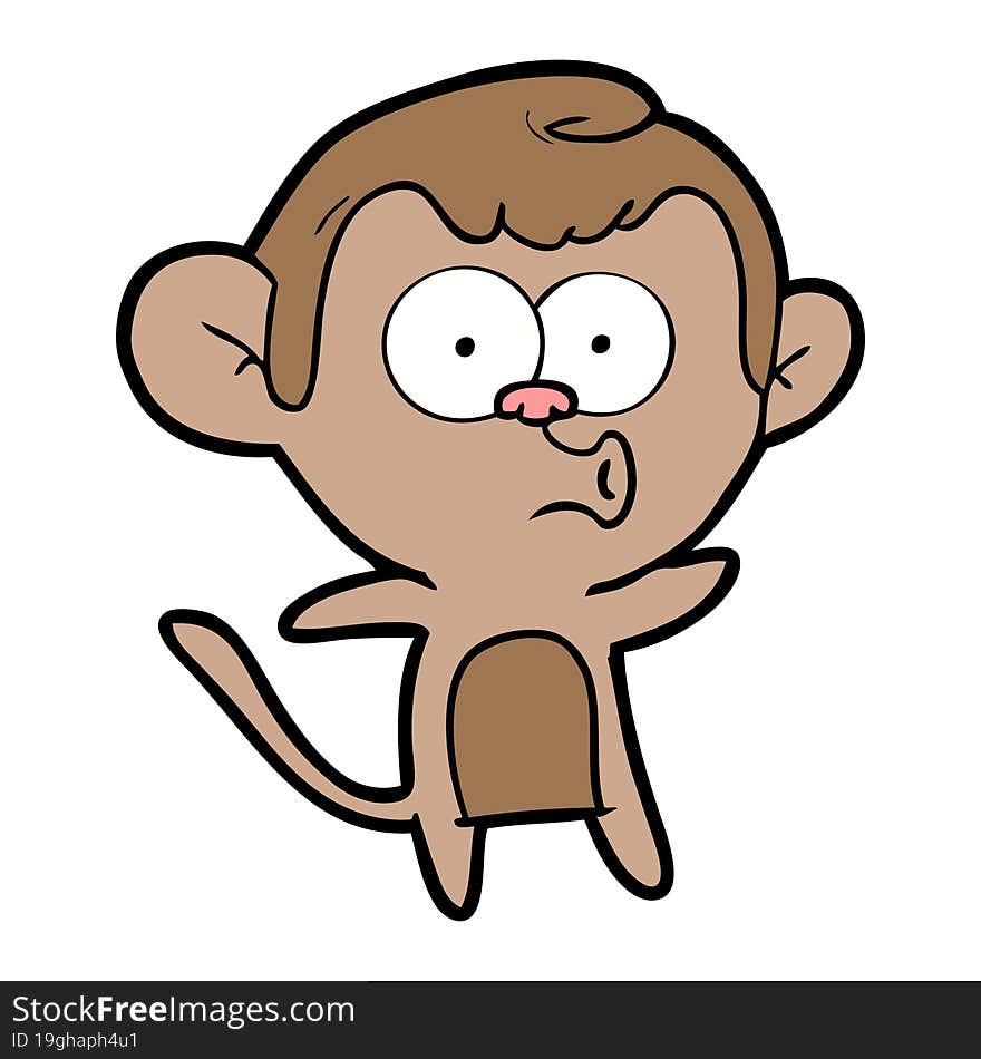 cartoon surprised monkey. cartoon surprised monkey