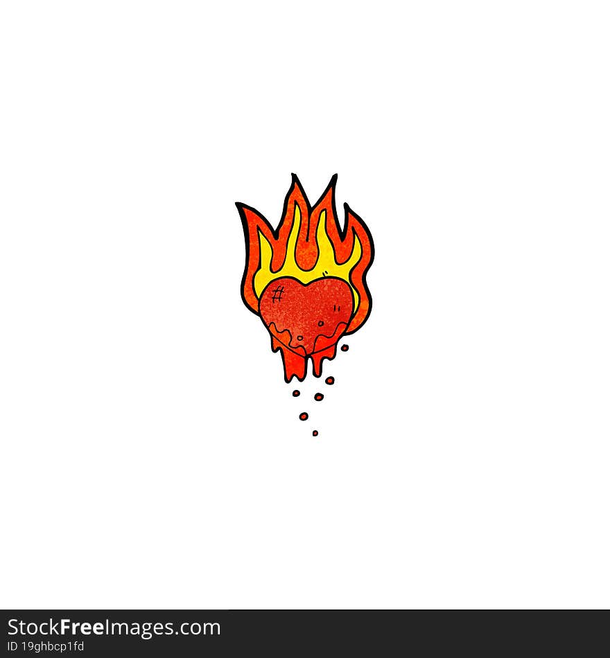 flaming heart cartoon