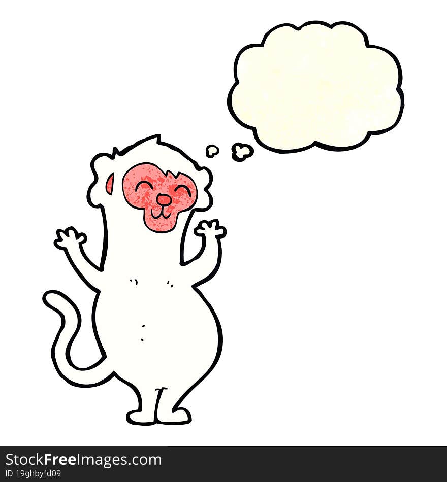 cartoon monkey with thought bubble