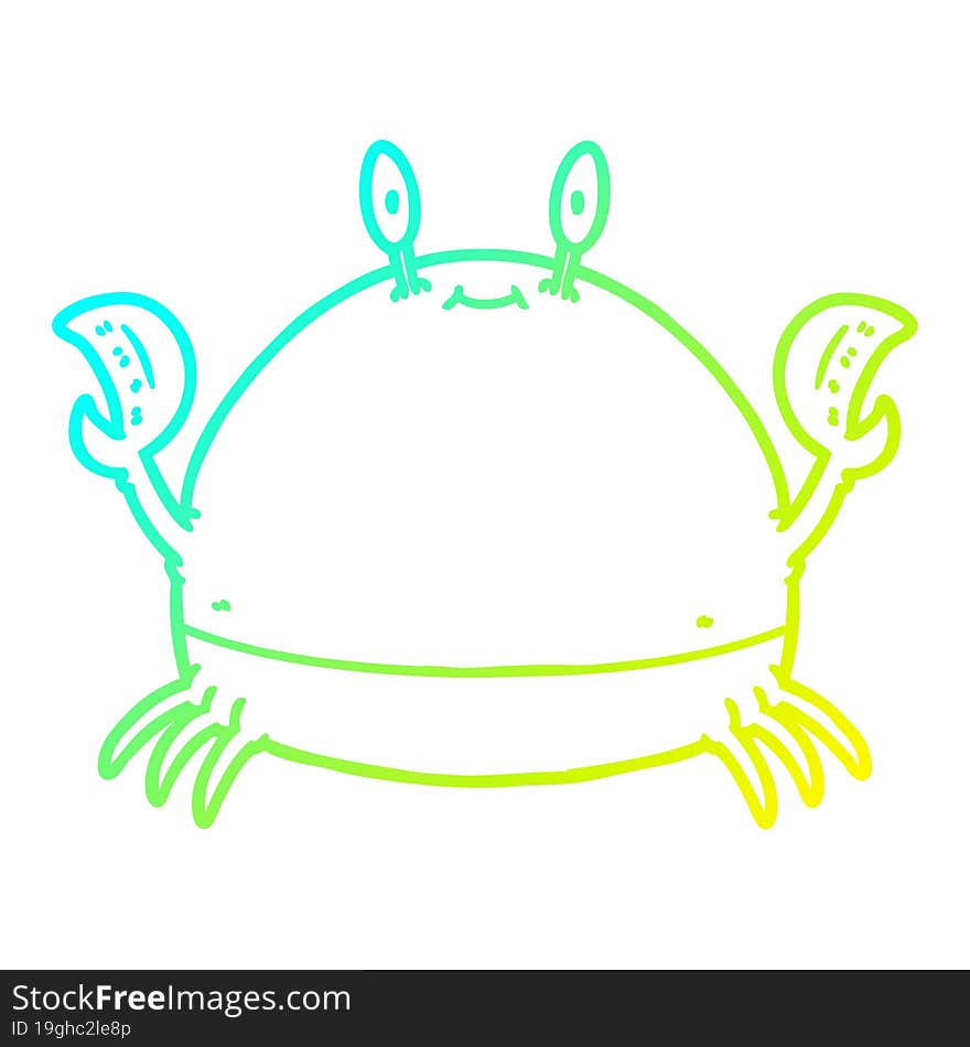 cold gradient line drawing cartoon crab