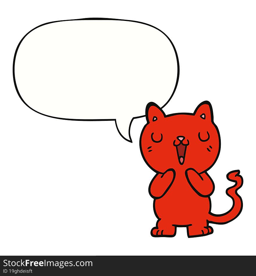 cartoon cat and speech bubble